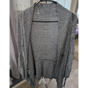 Lululemon Breeze Easy Wrap Sweater Cardigan Size M/L Dark Gray Button Front